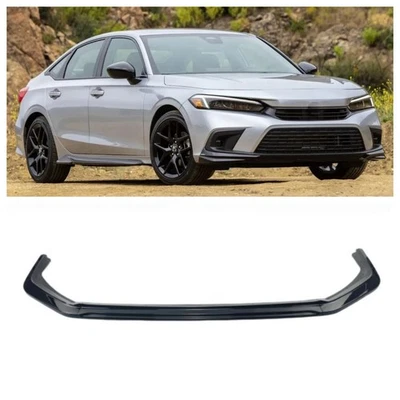 For Honda Civic 2022-2024 Sedan Hatchback Gloss Black Front Bumper Lip Splitter - Image 1 of 4