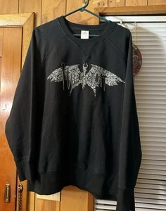 Disney Women’s Size 2x Maleficent Black & Silver Sparkle Pullover Sweatshirt - Picture 1 of 3