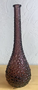 Vtg MCM 15 3/8" Purple EMPOLI Hobnail GENIE BOTTLE Decanter Italy NO STOPPER - Picture 1 of 7