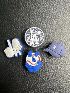4-Piece Los Angeles Dodgers Croc Shoe Charms Set – MLB Baseball - Picture 1 of 1