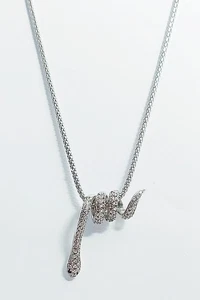Collana Argento  925 Donna  Ciondolo Pendente Gioiello Serpente   Snake  Pendant - Foto 1 di 5