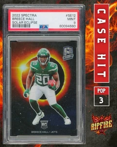 2022 Spectra Breece Hall Rookie RC Solar Eclipse PSA 9 Case Hit Low Pop NY Jets - Picture 1 of 3