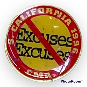 Pinback Christian Motorcyclists Southern California 1996 CMA sin excusas solapa - Imagen 1 de 3