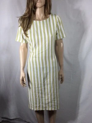 Women's NWOT XOXO Striped Yellow/White Short Sleeve Open Back Zipper Dress SizeL - Image 1 of 4