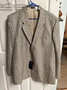 Neu mit Etikett E de Simone Sport Mantel Jacke Seide Tweed Handmade Italy 52xl Vintage hellbraun beige - Bild 1 von 12