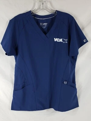 Wonder Wink VCA Animal Hospital Scrub Top Women's Size Medium Fit Blue Used - Image 1 of 4