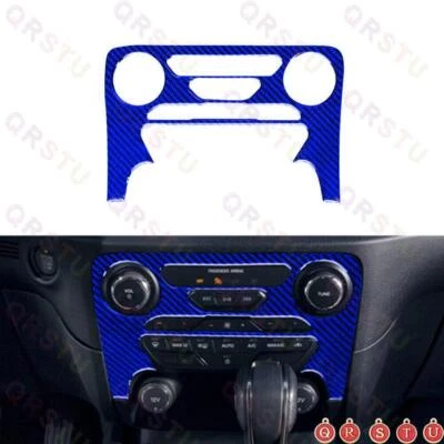 Blue Carbon Fiber Center A/C Control Panel Cover Trim For Ford Ranger 2019-2022 - Изображение 1 из 4
