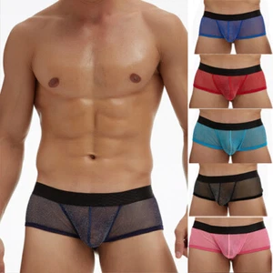 Sexy Men Briefs Mesh See-through Pouch Boxer Bikini Underwear Soft Breathable✔ - Picture 1 of 22