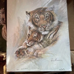 38 X Joblot  Ruane Manning , Tiger Prints Mother Tiger Cub , Poster Art 16x20” - Bild 1 von 3
