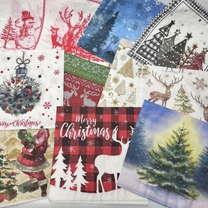 Christmas Napkins Paper Decoupage LOT of 20 NEW Trees Deer Snowman Variety - Picture 1 of 23