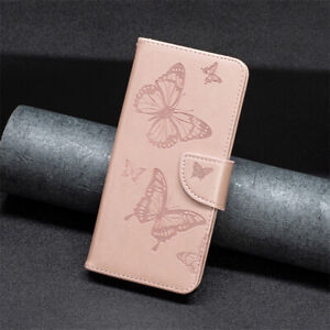 For iPhone 15 14 13 12 Pro Max XR 11 8 Butterfly Wallet Leather Flip Cover Case
