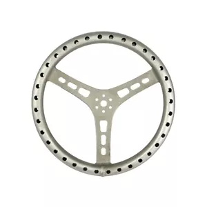 QuickCar 68-005 15" Light Weight Silver Aluminum Steering Wheel Dirt Oval IMCA - Foto 1 di 3