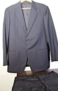 Armani Collezioni Italy Men's Suit Darkest Blue 44L Jacket 38/30 Pants 2-Piece - Picture 1 of 13
