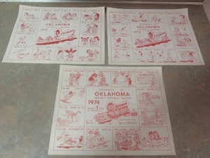 1971-1974 OKLAHOMA SOONERS FOOTBALL SPEC MARTIN CARTOON ART PRINT LOT OF 3 - Picture 1 of 14