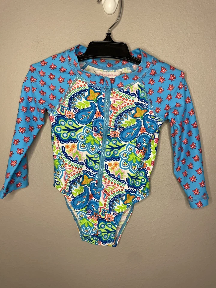 Tommy Bahama Bebé Niña Protección UV 1 Pieza Traje de Baño Traje de Baño Talla 18 Meses Foto 1 de 4