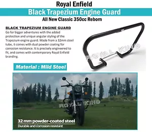 Royal Enfield "Nuevo Protector de Motor Trapecio Negro Renacido Clásico 350" - Imagen 1 de 8
