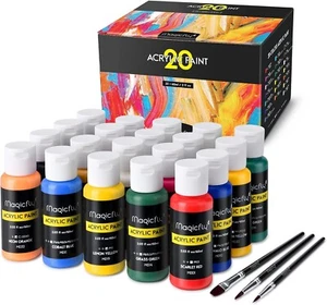 Metallic Acrylfarben Set  20 bunte Metallic Acryl Farben in Flaschen a 60 ml - Bild 1 von 1