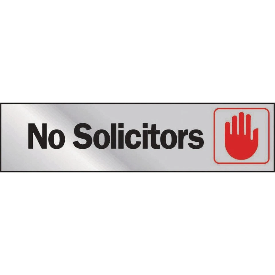 Hy-Ko 2x8 No Solicitors Sign 473 Hy-Ko 473 029069004736 Mylar - Image 1 of 1