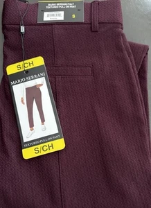 Mario Serrani Women's Textured Pull-On Pants, Burgundy Size Small - Picture 1 of 3