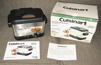 Freidora Compacta Cuisinart Modelo CDF-100 Acabado Acero Inoxidable Nueva Caja Abierta0 Foto 1 de 4