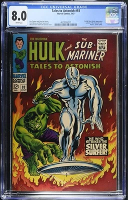 Tales To Astonish #93 CGC VF 8.0 White Pages Silver Surfer Vs Incredible Hulk! - Image 1 of 2