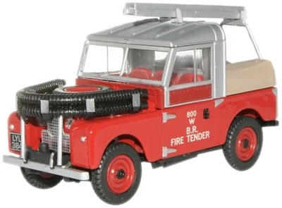 Oxford 76LAN188015 Land Rover Serie 1 British Rail Fire Scala 1/76 00 Gauge T48 - Immagine 1 di 4