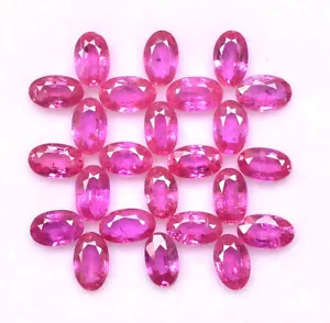 Natürlicher Rubin 5x3 mm oval geschnitten Lot 05 Stck. 1,71 Kt facettiert lose Edelsteine - Bild 1 von 6