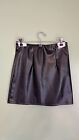 Black Pleather Shiny Vinyl Faux Patent Leather Mini Skirt Size 4/Small