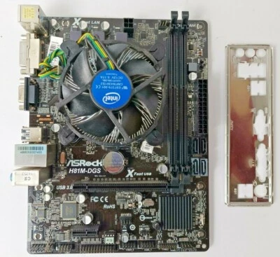 Scheda madre Asrock H81M-DGS G3450 socket 1150 DDR3 ram Intel cooler fan USB3 - Immagine 1 di 2