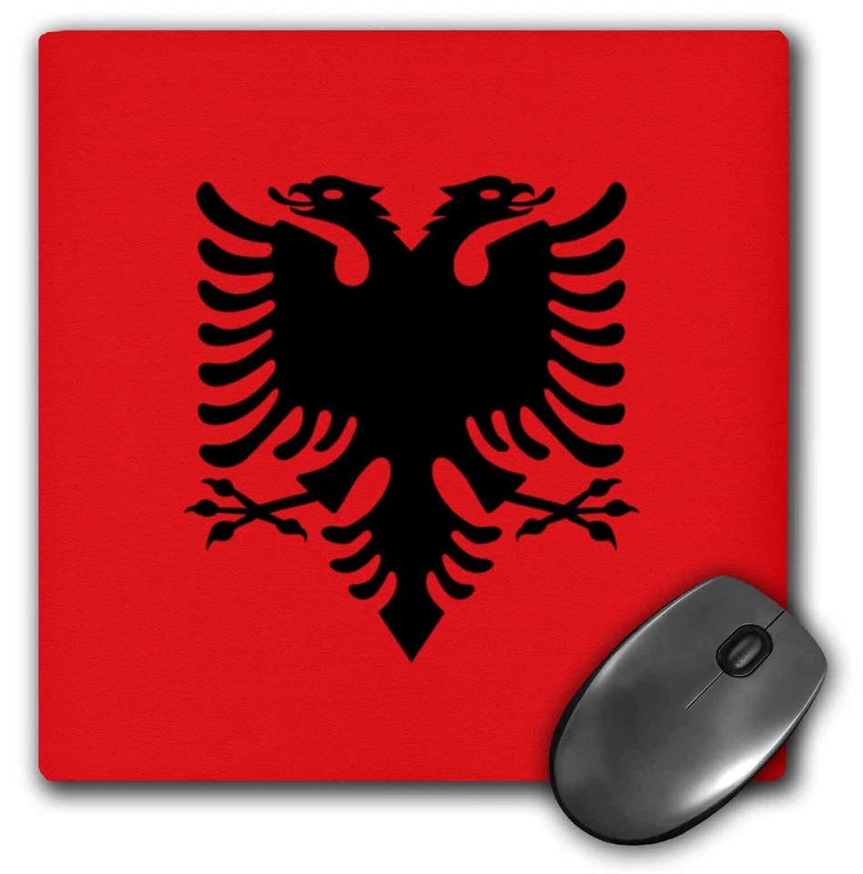 Bandera 3dRose de Albania - Águila albanesa negra doble cabeza sobre rojo - Balcanes Eas Foto 1 de 1