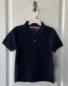Tommy Hilfiger Polo Shirt Boys Size 4 Navy Blue Casual Short Sleeve Kids/Youth - Picture 1 of 3