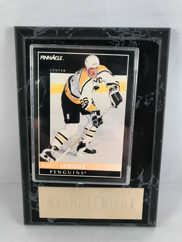 Pittsburgh Penguins Mario Lemieux Hockey Mini Plaque Card Plate Display Cover