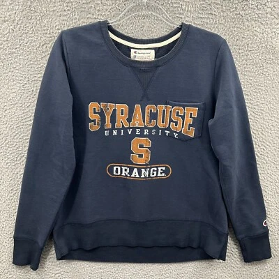 Syracuse University Sweatshirt Womens Large Champion Sweater Blue Orange Logo - Image 1 of 4