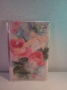 Vintage Valentine American Greetings Card Puffy Satin Fabric 7.75X12" Unused - Picture 1 of 13