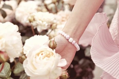 CEHBYANGEL Diffuser bracelet aromatherapy ceramic flower icy drop matt jade bead