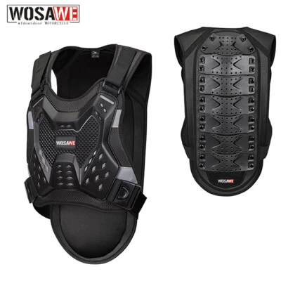 WOSAWE Adult Motorcycle Body Armor Vest MTB Bike EVA Reflective Protection Chest - Image 1 of 4