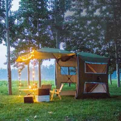 Universal SUV Camping Tent Car Sun Canopy 4 Person Sleep Japan Yellowish Basic - Image 1 of 4