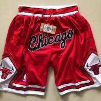 Chicago Bulls NBA Basketball Shorts Men's Pants NWT Stitched