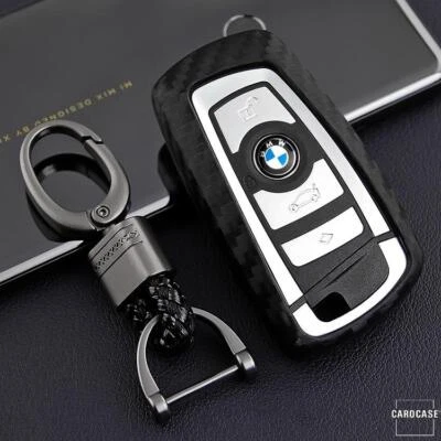 CAROCASE Carbon-Look Schlüssel Cover Case Etui für BMW + Schlüsselanhänger Lederband