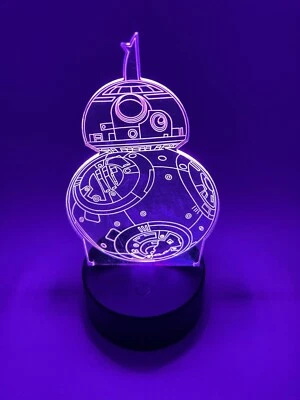 3D Star Wars BB-8 Lamp 7 Colour Change LED Night Light Bedroom Lamp Gift New - Image 1 of 4
