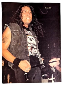TESTAMENT / CHUCK BILLY LIVE / 1980'S MAGAZINE FULL PAGE PINUP POSTER CLIPPING - Picture 1 of 2