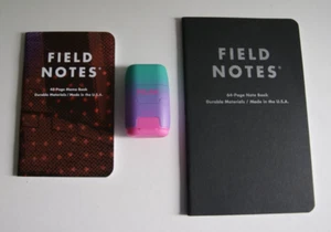 x2 Field Notes & Milan Black Compact Pencil Sharpener & Eraser (Rubber) Pod Lot - Picture 1 of 7