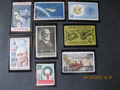 US Set of 8 - Scott #1192 thru #1207 (MLHOG) - 1962 Commemoratives - Image 1 of 2