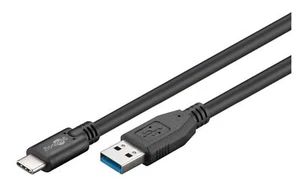 Cable de conexión USB 3.0 USB-C a conector USB A 1,0m negro - Imagen 1 de 1