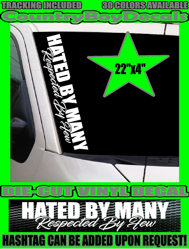HATED BY MANY Respected By Few VINYL DECAL Sticker Car Truck Diesel Turbo Boost  - Imagem 1 de 1