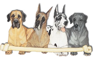 Great Dane Magnet Wooden - Picture 1 of 1