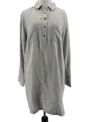 Marine Layer Women's Gray Long Sleeve Quinn Popover Dress Size XL Foto 1 de 4
