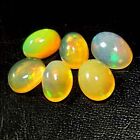 Natural Jewelery Settingsize Good Colorplay Oval Cabochan Ethiopian Opal 3.80Cts