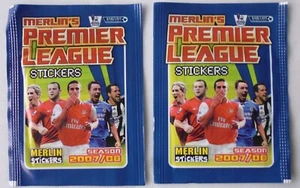 MERLIN'S F.A. PEGATINAS FUTBOL PREMIER LEAGUE 2007/08 x 2 paquetes SIN ABRIR - Imagen 1 de 4