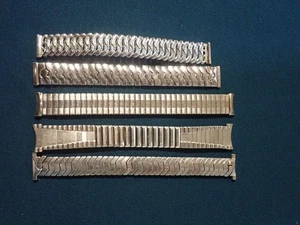 Vintage Stainless Steel Watch Band Lot #3 16mm 19mm Stretch Wristwatch Band - Picture 1 of 5